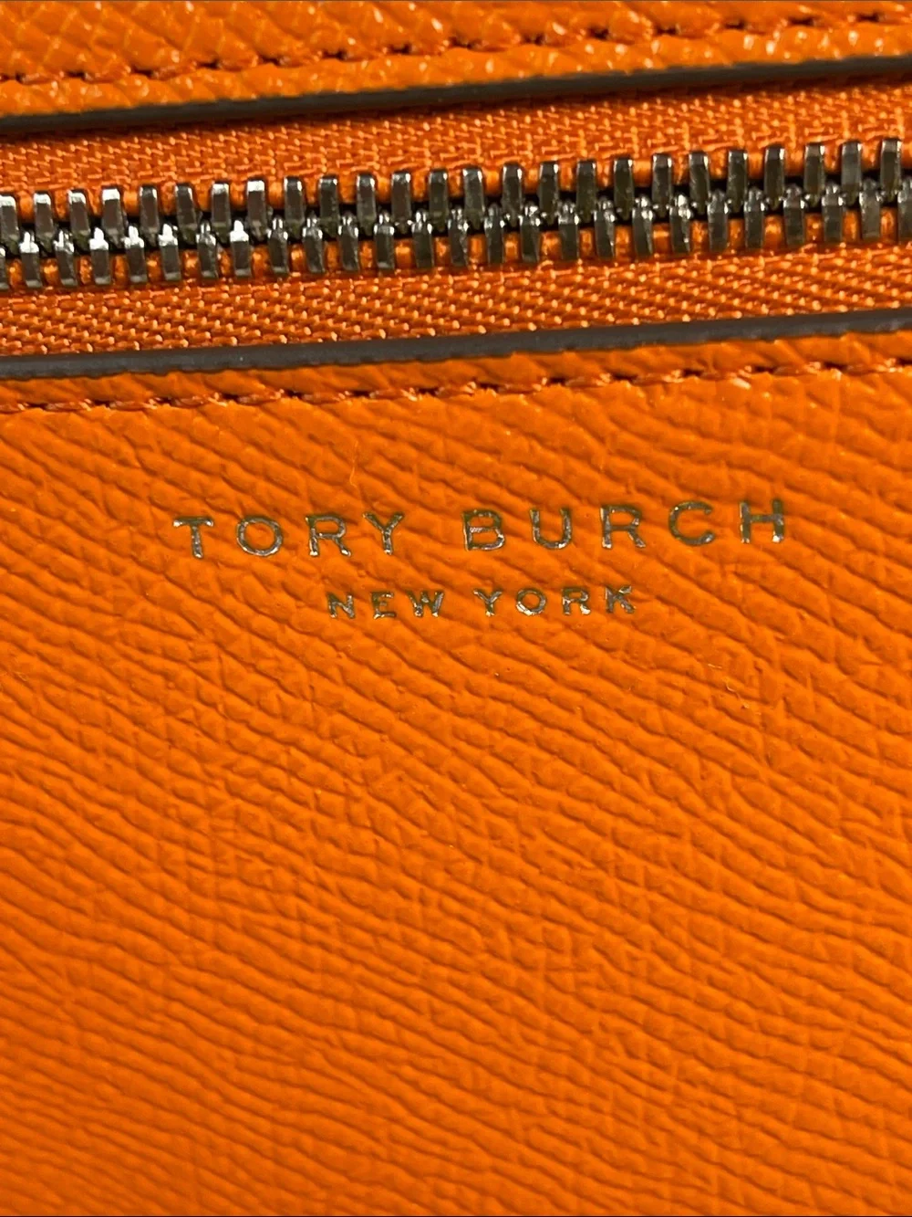 Tory Burch Slim Romy Top Handle Bag Orange Saffiano Leather